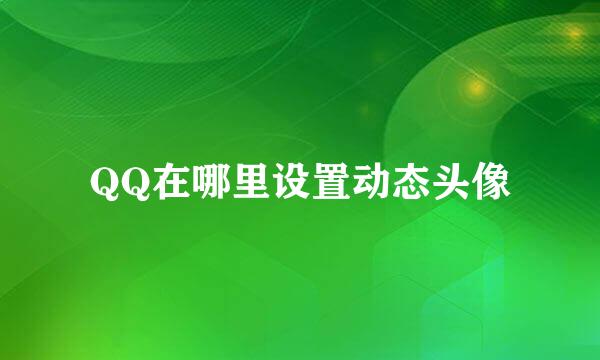 QQ在哪里设置动态头像
