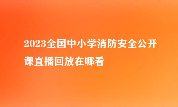 2023全国中小学消防安全公开课直播回放在哪看