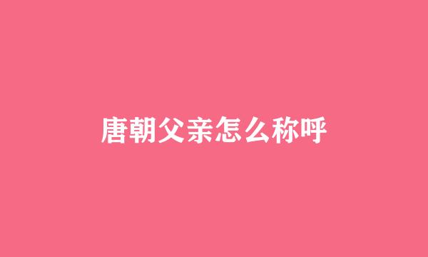 唐朝父亲怎么称呼