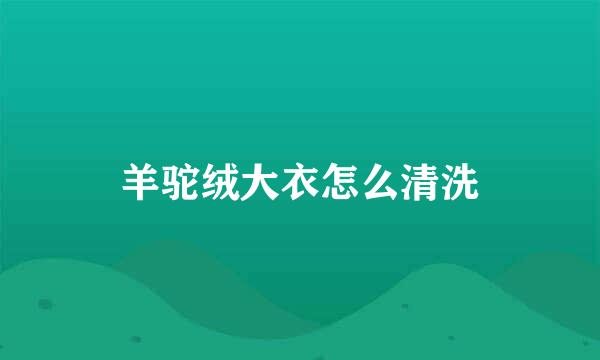 羊驼绒大衣怎么清洗