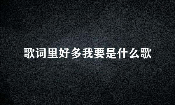 歌词里好多我要是什么歌