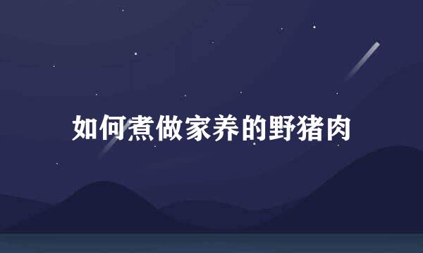 如何煮做家养的野猪肉