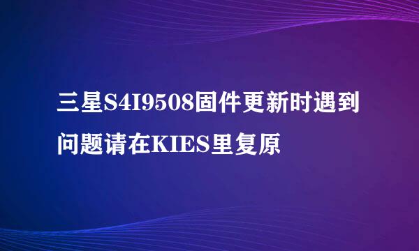 三星S4I9508固件更新时遇到问题请在KIES里复原