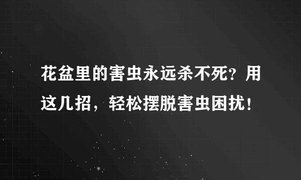 花盆里的害虫永远杀不死?用这几招,轻松摆脱害虫困扰!