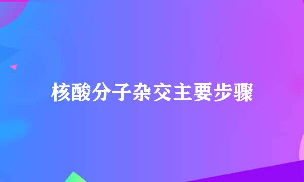 核酸分子杂交主要步骤