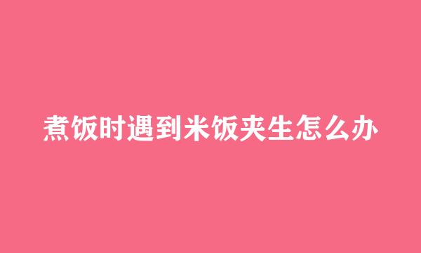 煮饭时遇到米饭夹生怎么办