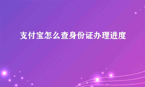 支付宝怎么查身份证办理进度