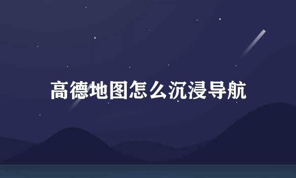 高德地图怎么沉浸导航