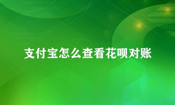 支付宝怎么查看花呗对账