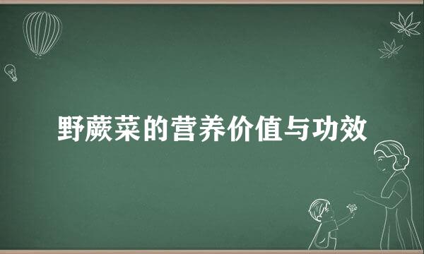 野蕨菜的营养价值与功效