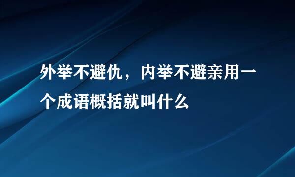 外举不避仇,内举不避亲用一个成语概括就叫什么