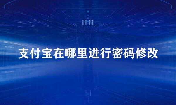 支付宝在哪里进行密码修改