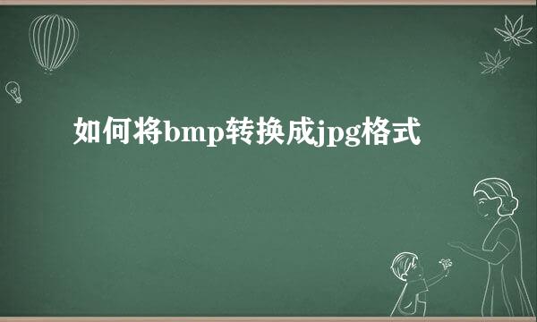 如何将bmp转换成jpg格式