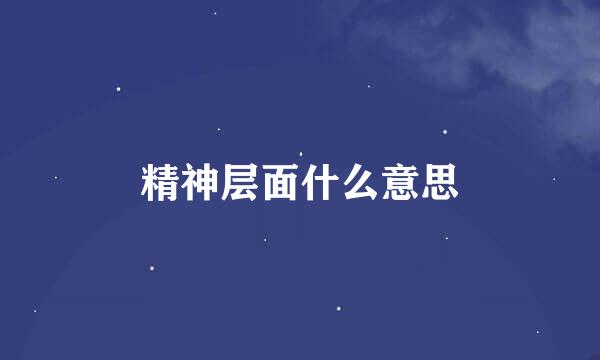 精神层面什么意思