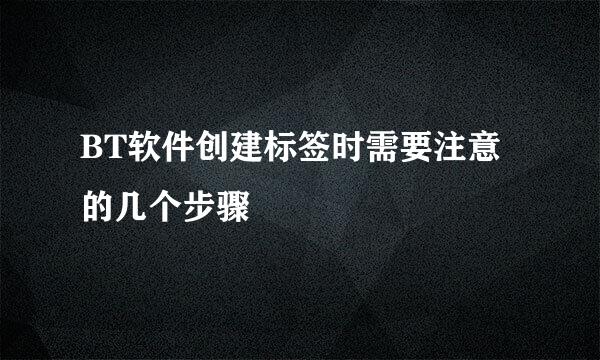 BT软件创建标签时需要注意的几个步骤
