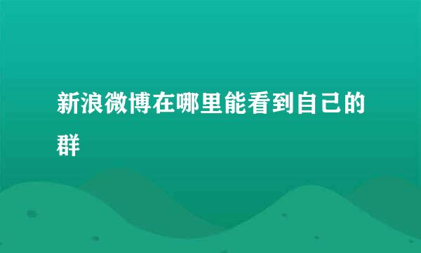 新浪微博在哪里能看到自己的群