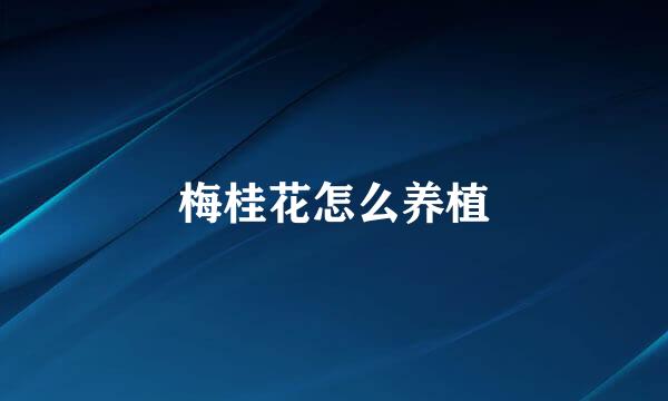 梅桂花怎么养植