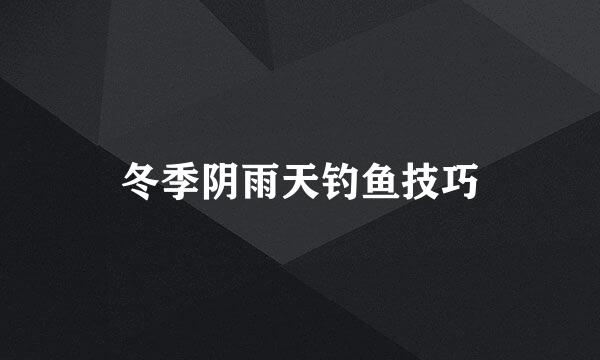 冬季阴雨天钓鱼技巧