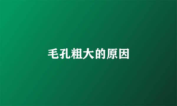 毛孔粗大的原因
