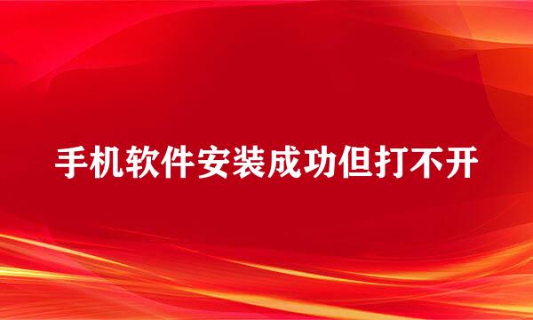 手机软件安装成功但打不开