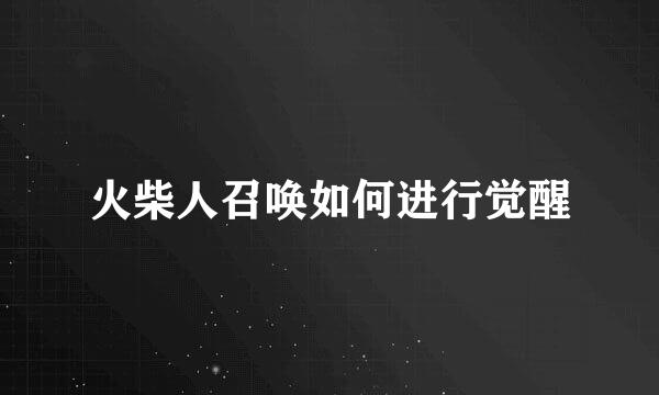 火柴人召唤如何进行觉醒