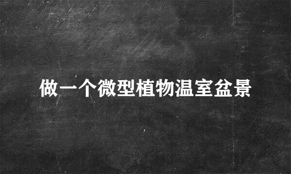 做一个微型植物温室盆景