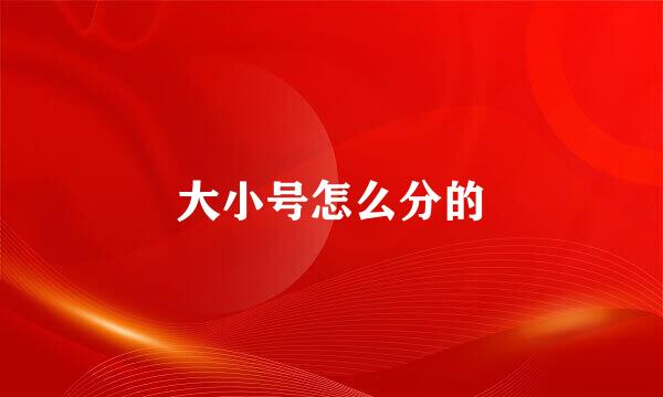 大小号怎么分的