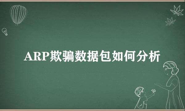 ARP欺骗数据包如何分析