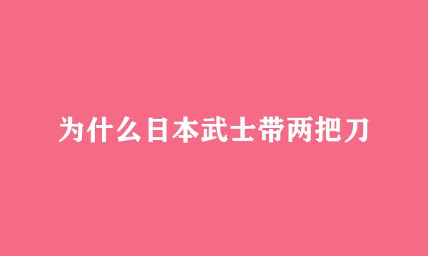 为什么日本武士带两把刀