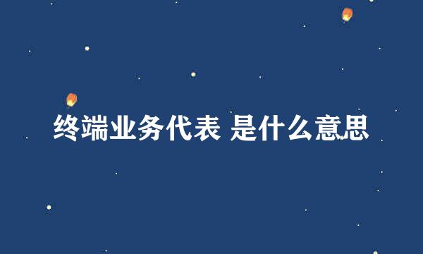 终端业务代表 是什么意思