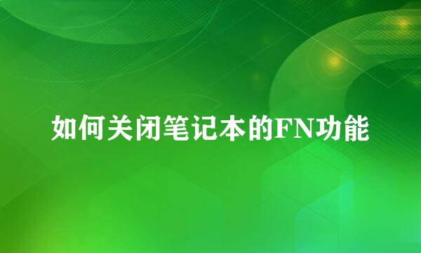 如何关闭笔记本的FN功能
