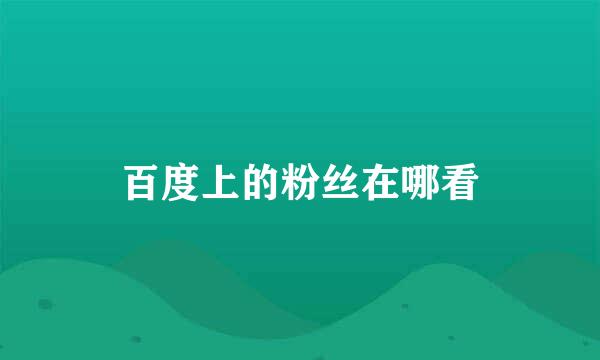 百度上的粉丝在哪看