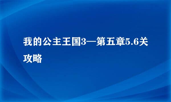 我的公主王国3—第五章5.6关攻略