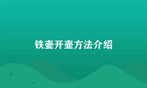 铁壶开壶方法介绍