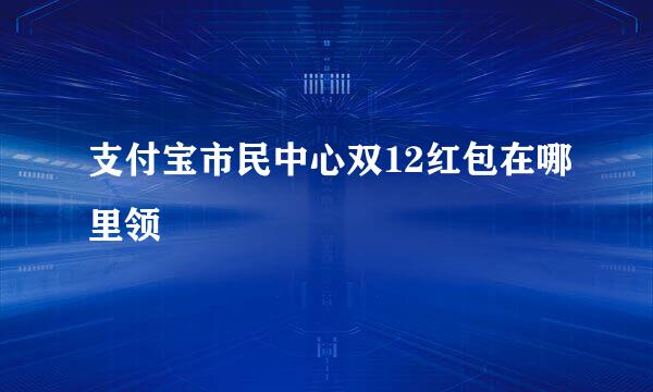 支付宝市民中心双12红包在哪里领