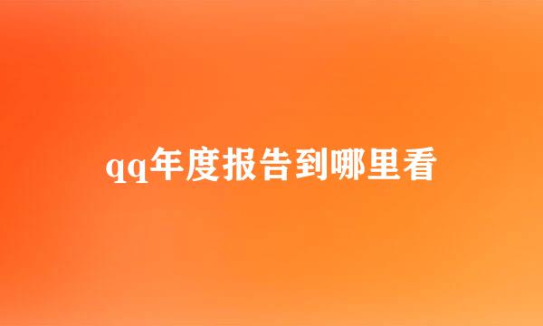 qq年度报告到哪里看