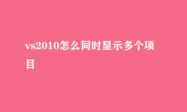 vs2010怎么同时显示多个项目