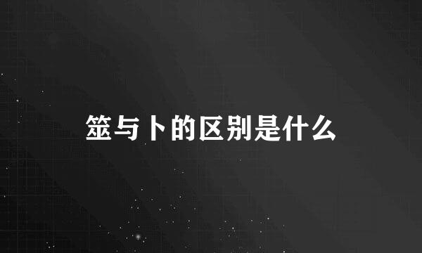 筮与卜的区别是什么