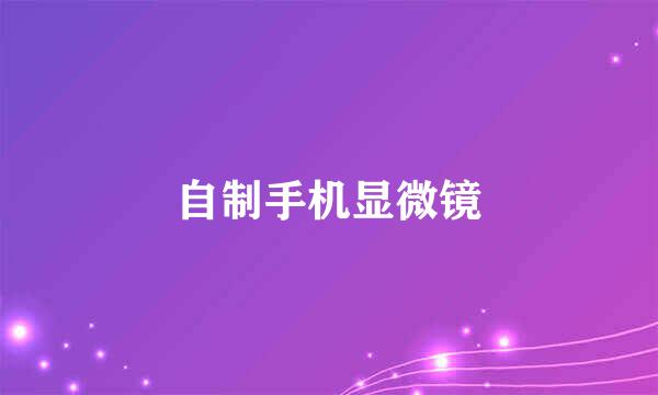 自制手机显微镜