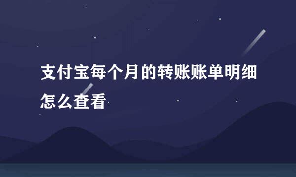 支付宝每个月的转账账单明细怎么查看