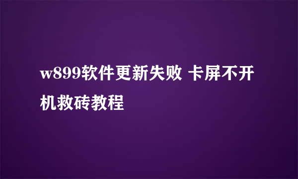 w899软件更新失败 卡屏不开机救砖教程