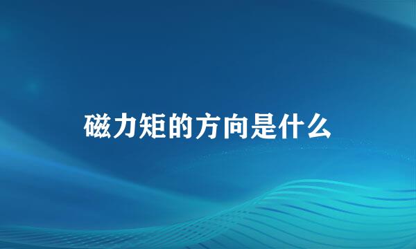 磁力矩的方向是什么