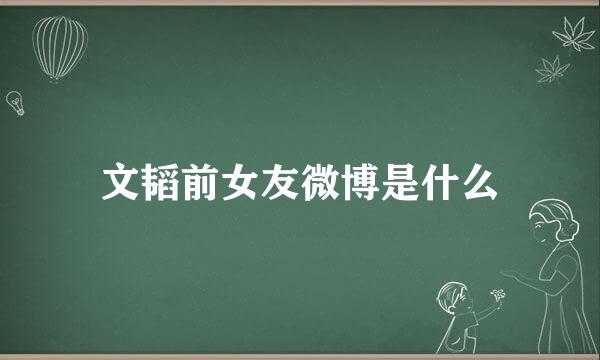 文韬前女友微博是什么