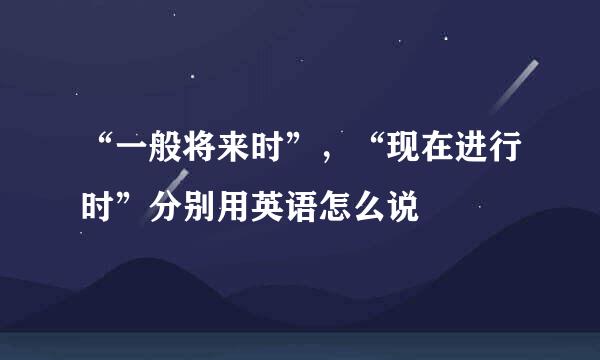 “一般将来时”,“现在进行时”分别用英语怎么说