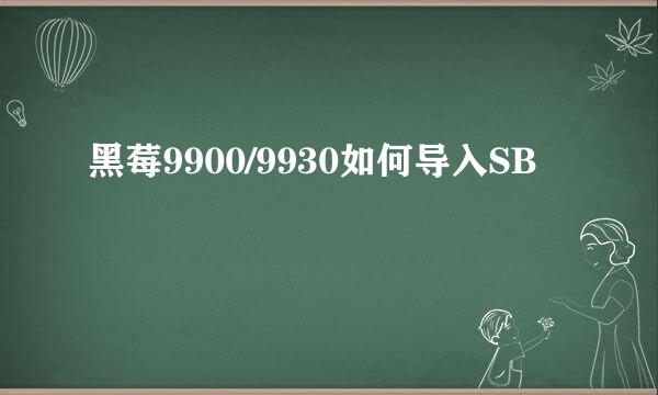 黑莓9900/9930如何导入SB