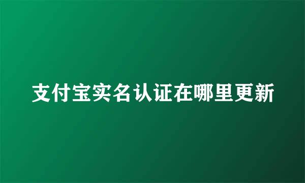 支付宝实名认证在哪里更新