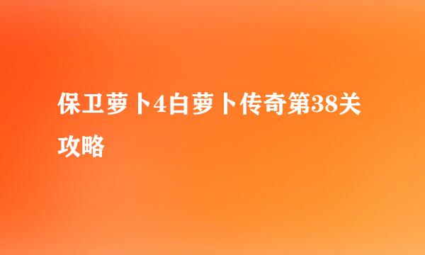 保卫萝卜4白萝卜传奇第38关攻略