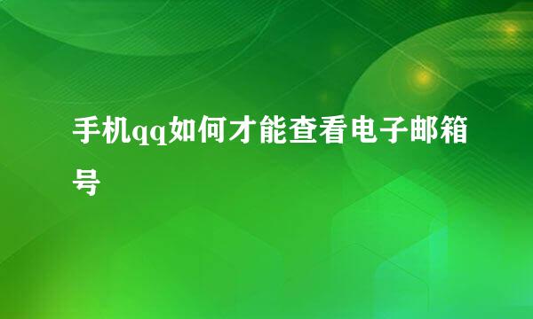 手机qq如何才能查看电子邮箱号