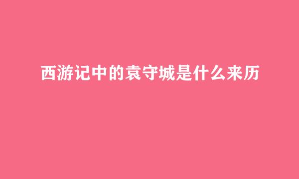 西游记中的袁守城是什么来历