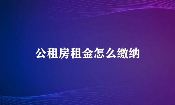 公租房租金怎么缴纳